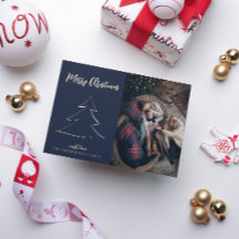 Simple y elegante Feliz Navidad | Foto familiar