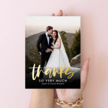 Sincero Gracias RELIEVE METALIZADO Gracias Postcar