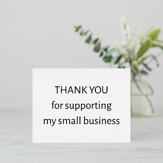 Postal Festiva Con Relieve Metalizado Small Business Thank You Postcard | Insert (Anverso de pie)