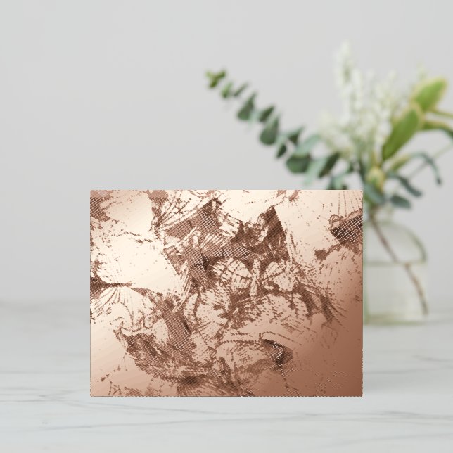 Postal Festiva Con Relieve Metalizado Special Gold Abstract Butterfly Pattern (Anverso de pie)