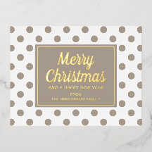 Taupe de Escritura Moderna Feliz Navidad Dorado