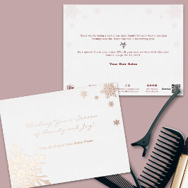 Postal Festiva Con Relieve Metalizado Temporada de vacaciones de belleza y alegría en el