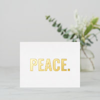 Texto en blanco y oro de paz moderno minimalista