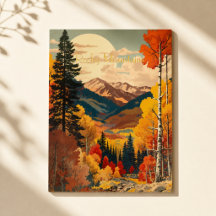 Texto personalizado de otoño vintage Montañas Roco