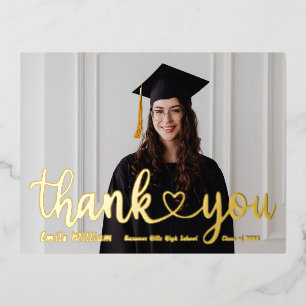 Postal Festiva Con Relieve Metalizado Thank you Graduation