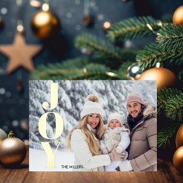 Postal Festiva Con Relieve Metalizado Tipografía de alegría moderna Mínima 1 Tartán de f