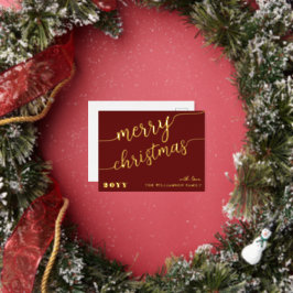 Postal Festiva Con Relieve Metalizado Tipografía de escritura minimalista Feliz Moda nav