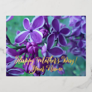Postal Festiva Con Relieve Metalizado Variedad de colores de Lilac