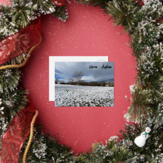 Postal Festiva Con Relieve Metalizado Viena - Áustria