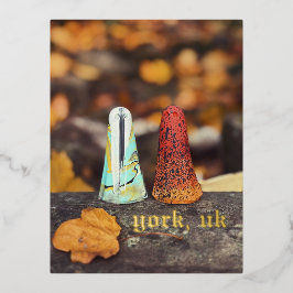 Postal Festiva Con Relieve Metalizado York Fantasma Relieve metalizado del Reino Unido P