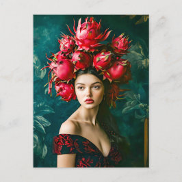 Postal Festiva Concepto de moda de fruta dragón