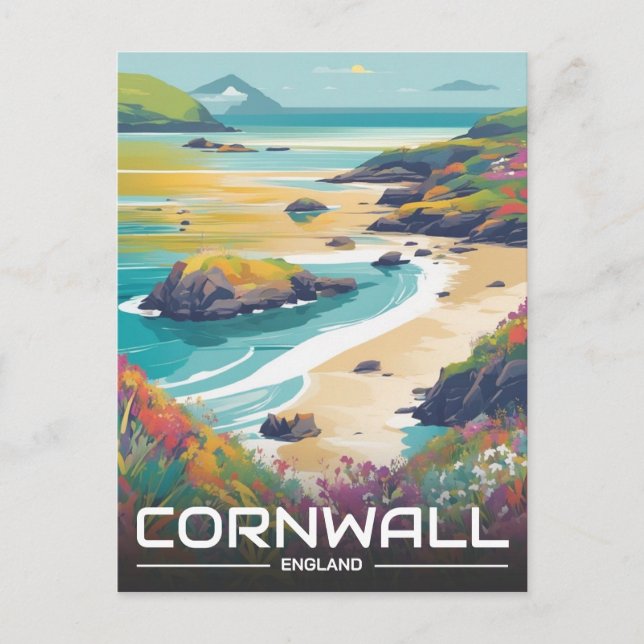 Postal Festiva condado de Cornwall Inglaterra costa de Cornwall (Anverso)