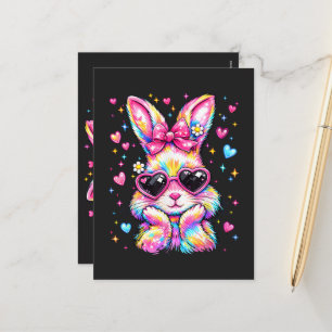 Postal Festiva Conejito de Pascua de Conejito Lindo Coquette Tie