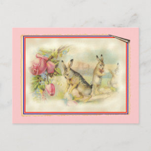 Postal Festiva Conejito de pascua del Victorian