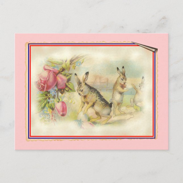 Postal Festiva Conejito de pascua del Victorian (Anverso)