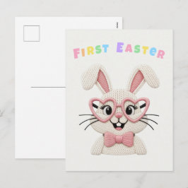 Postal Festiva Conejito de Pascua para bebé niña o niño