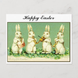 Postal Festiva Conejitos de pascua musicales del vintage