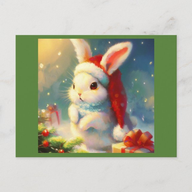 Postal Festiva Conejo 2 de navidades (Anverso)