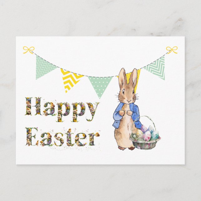 Postal Festiva Conejo de Pascua (Anverso)