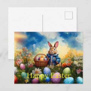 Postal Festiva Conejo de Pascua