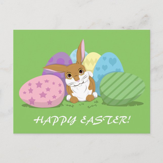 Postal Festiva Conejo de Pascua (Anverso)