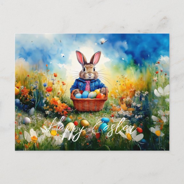 Postal Festiva Conejo de Pascua  (Anverso)