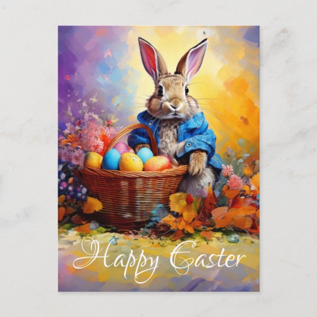Postal Festiva Conejo de Pascua  (Anverso)