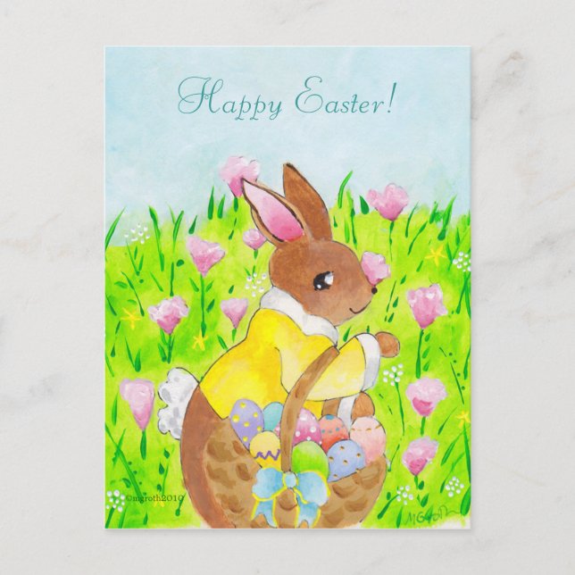 Postal Festiva Conejo de Pascua (Anverso)