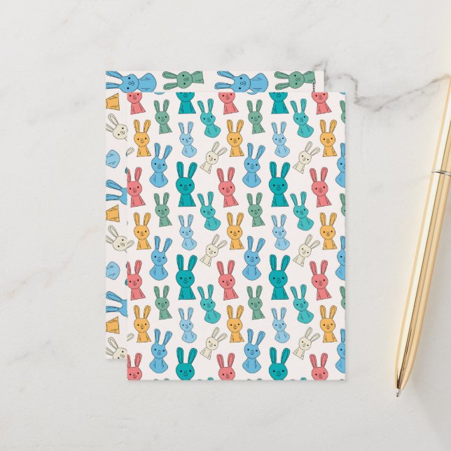 Postal Festiva Conejo de Pascua (Anverso/Reverso In Situ)