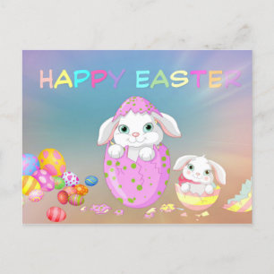 Postal Festiva Conejo de Pascua