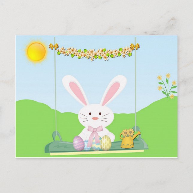 Postal Festiva Conejo de Pascua (Anverso)