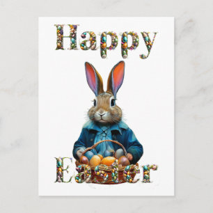 Postal Festiva Conejo de Pascua