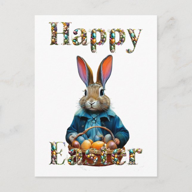 Postal Festiva Conejo de Pascua  (Anverso)