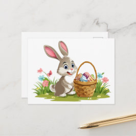 Postal Festiva conejo de Pascua