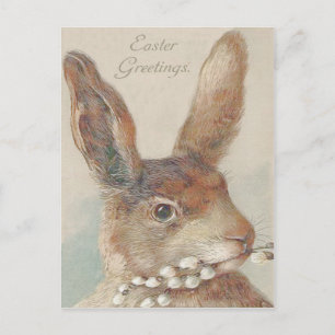 Postal Festiva Conejo de Pascua Antiguo