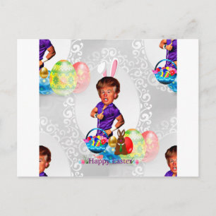 Postal Festiva conejo de pascua donald trump