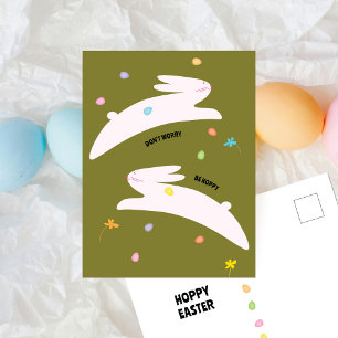 Postal Festiva Conejo de Pascua Feliz Pascua Moderna Minimalist