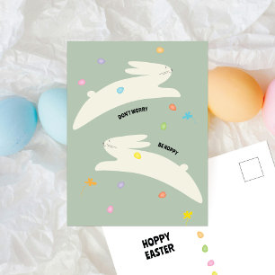 Postal Festiva Conejo de Pascua Feliz   Pascua Moderna Minimalist