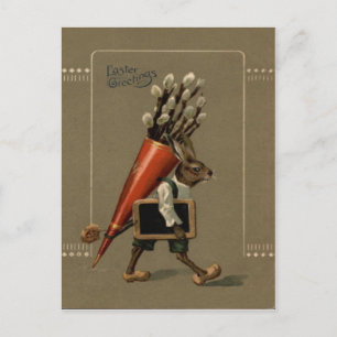 Postal Festiva Conejo de Pascua Flor