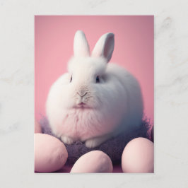 Postal Festiva Conejo de Pascua y Huevos