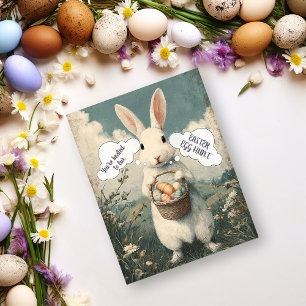 Postal Festiva Conejo de Pascua y huevos Caza de huevos de Pascua