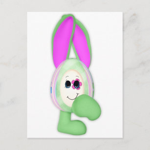 Postal Festiva Conejo lindo del Huevo de Pascua