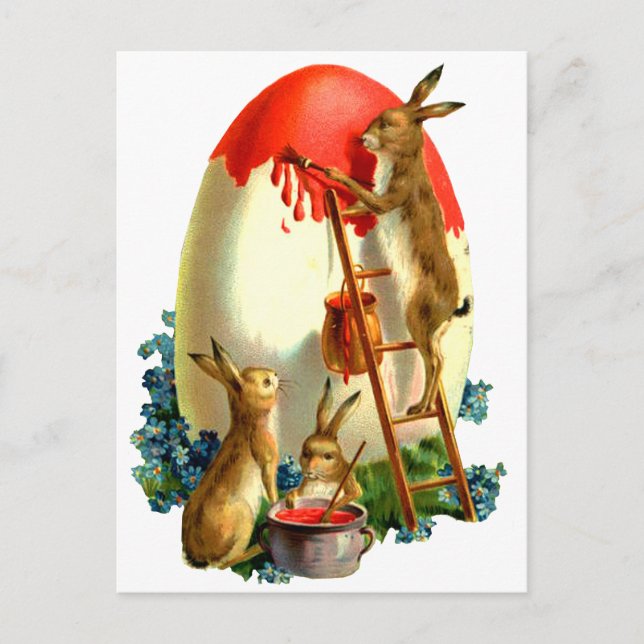 Postal Festiva Conejos de Pascua (Anverso)