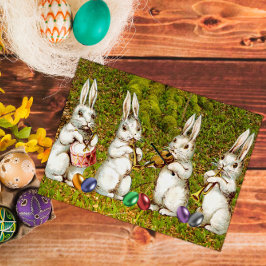 Postal Festiva Conejos musicales de Pascua