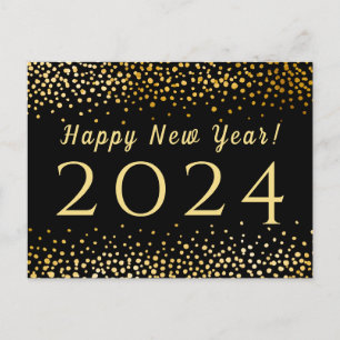 Postal Festiva Confeti de Oro Falso Feliz Año Nuevo 2019