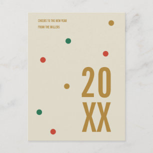 Postal Festiva Confeti Feliz Año Nuevo Año Atrevido Familia Fiest