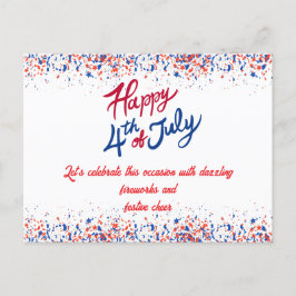 Postal Festiva Confetti patriótico 4 de julio