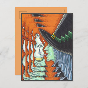 POSTAL FESTIVA CONO DE CREMA DE HIELO, HALLOWEEN