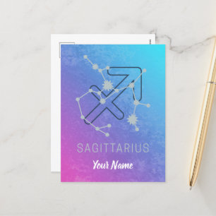 Postal Festiva Constelación de Estrella Sagittarius Zodiac Horosc