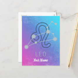 Postal Festiva Constelación de la estrella del Zodiaco Leo Signo 